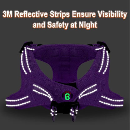 Dog Harness Step in Dog Vest Harness, Reflective Adjustable Puppy No Pull Harness Breathable Soft for Small and Medium Dogs Cats, Purple, S