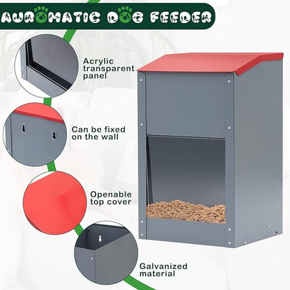 Willinglong 2 Pcs Automatic Dog Feeders for 2 Dogs and 1 Water Dispenser 25 Pound Large Breed Gravity Food Feeder Dispenser 2.2 Gallon Automatic Pet Waterer for Large Breed Cats Pets Livestock Chicken