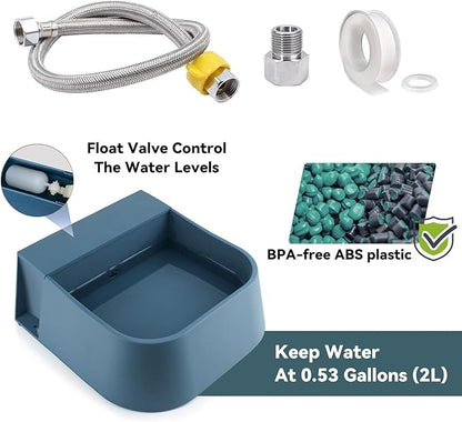 NAMSAN Automatic Dog Water Dispenser with Float Valve, 3/4'' Anti-Bite Metal Pipe, Outdoor Automatic Water Dispenser for Cats Chicken Animals, Goat Waterer, Livestock Water Trough
