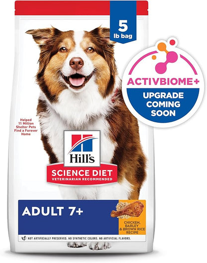 Hill's Science Diet Adult 7+ Dry Dog Food, Chicken Meal, Barley, & Rice, 5 lb. Bag