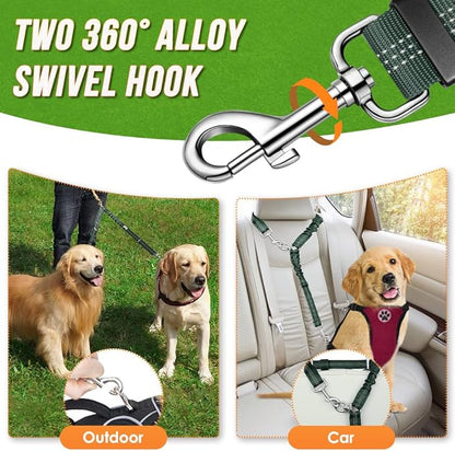 AUTOWT Double Dog Leash, No Tangle 360°Swivel Rotation Reflective Lead Attachment Adjustable Length Dual Two Dogs Lead Splitter, Comfortable Shock Absorbing Walking Training for 2 Dogs