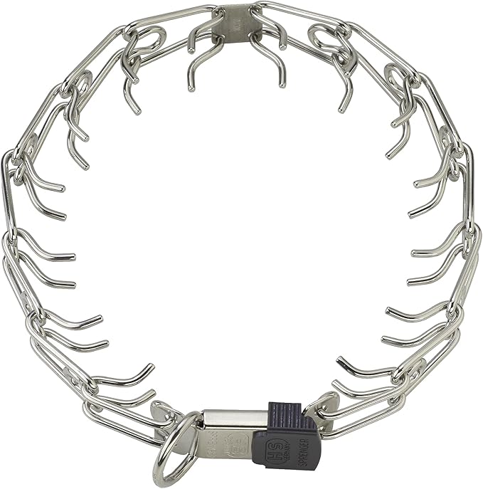 Herm Sprenger Stainless Steel Prong Dog Collar with ClicLock Buckle - for Small Medium Large Dogs – Ultra-Plus Training Pinch Collar with Quick Release - Made in Germany (16in (40cm) x 2.25mm)