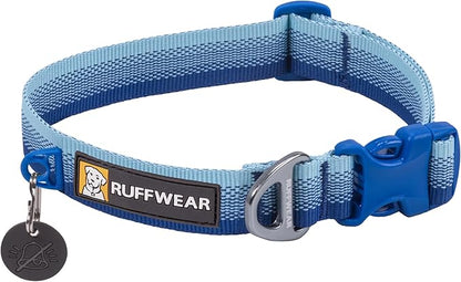 Ruffwear, Front Range Dog Collar, Adjustable Tubelok Webbing, Lightweight, Side Release Buckle, Aluminum V-Ring, Durable for Everyday Use, Coastal Fade, 20"-26"