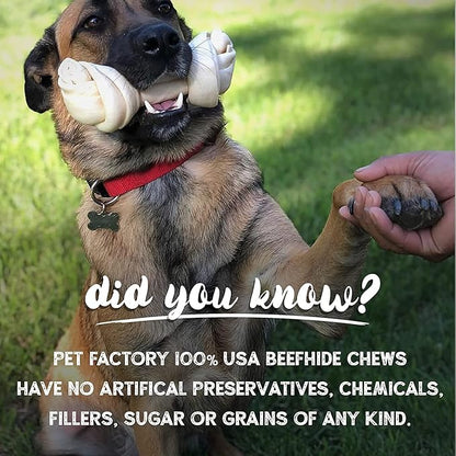 Pet Factory 7in Braided Beefhide Dog Chew Sticks with Peanut Butter Flavor - 100% USA Made Rawhide Chews for Medium Dogs, Long Lasting Dental Health, 7 inches (Pack of 6)