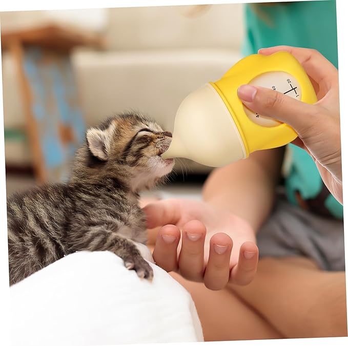 Newborn Kitten Puppy Nursing Bottle with Ergonomic Grip Clear Scale Clean Small Animal Feeding Tool for Animal Milk