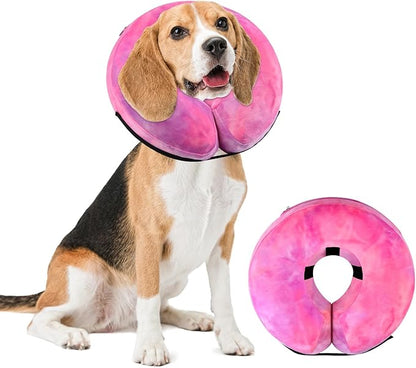 Dog Neck Collar Recovery E-Collar Alternative, Dog Donut Collar After Surgery for Dogs and Cats(Rose Purple, M+)