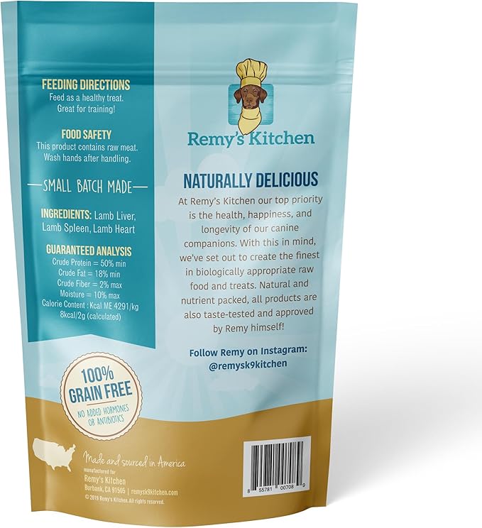 Lamb Meat Medley Freeze Dried Dog Treats USA Sourced and Small Batch Made - Human-Grade, All Natural Dog Treats Without Artificial Preservatives, Grain Free - 3 oz