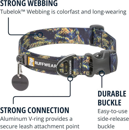 Ruffwear, Front Range Dog Collar, Adjustable Tubelok Webbing, Lightweight, Side Release Buckle, Aluminum V-Ring, Durable for Everyday Use, Moonlight Fade, 20"-26"