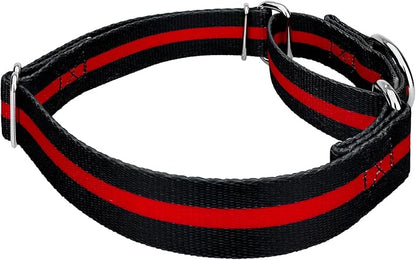 Country Brook Petz - Thin Red Line Martingale Dog Collar and Leash - Camouflage Collection Featuring Rugged Designs (5/8 Inch, Small)