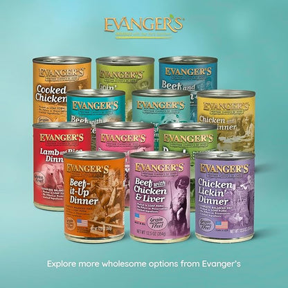 Evanger's Heritage Classics Senior & Weight Management Dog Food – 12 Count, 12.5 oz Each – Balanced Meat-Based Formula for Older, Overweight & Less Active Dogs – Grain & Gluten Free