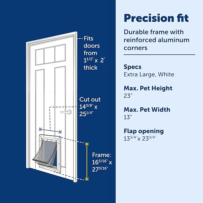PetSafe Extreme Weather Aluminum Pet Door - Energy-Saving Thermal Barrier Pet Flap with Slide-in Door Locking & Secure Flap Cover - for Dogs Up to 220 Lb - Extra Large