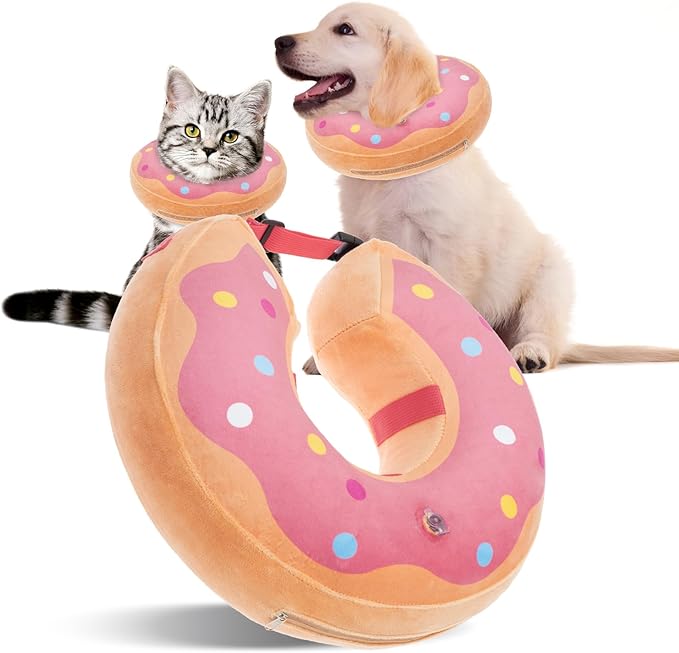 BINGPET Protective Dog Cone Collar,Soft Recovery Pet Cone for Dogs Cats,Washable Protective Recovery Collar for Large Medium Small Dogs,Inflatable Dog Cone