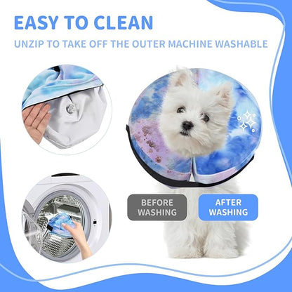 Inflatable Dog Recovery Collar, Dog Cone Collar for After Surgery, Prevent Dogs from Biting & Scratching Wound E-Collars to Help with Healing Soft Pet Recovery Collar Does