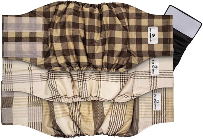 Pet Parents® Washable Belly Bands for Male Dogs (3pack) + Extendrs® of Durable Dog Diapers Male, Premium Male Dog Diapers & Dog Wraps (Large, Oxford)