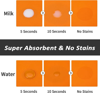HotLive Dog Food Mat - Absorbent Cat Mat for Food and Water, No Stains Pet Feeding Bowl Mat, Easy to Clean Pet Placemats, Quick Dry Dog Water Dispenser Mat for Messy Drinkers | Paw Orange 18"x 28"
