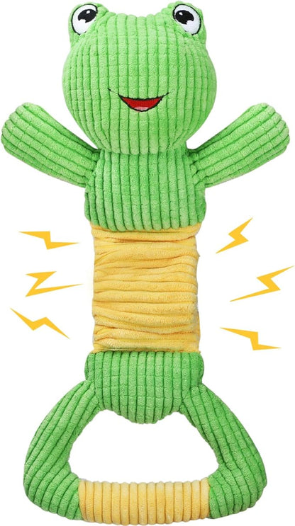 Letsmeet Dog Squeak Toys Durable Plush Dog Toy with Crinkle Paper, Tug of War Pull Toys for Puppies, Interactive Dog Chew Toys for Small, Medium and Large Dogs