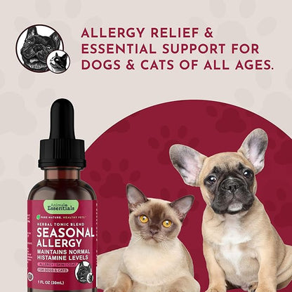 Animal Essentials Seasonal Allergy Treatment for Dogs - Liquid Herbal Support for Dogs & Cats, Wellness Supplement for Sensitive Skin & Seasonal Comfort, Licorice Tincture, 100% Organic - 1 fl oz