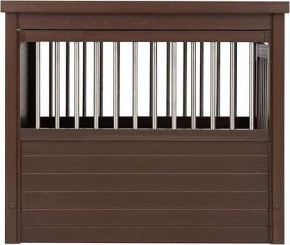 New Age Pet ECOFLEX InnPlace Dog Crate & End Table, Indoor Furniture Style Pet Kennel for Small, Medium, Large & XL Dogs, Durable Composite, Russet Brown, Medium
