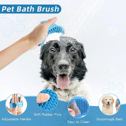 Dog Brush Dog Grooming Kit 6PCS Dog Brush for Shedding-Dog Brushes for Grooming, Dematting Comb for Dogs, Cat Nail Clipper with Nail File, Flea Comb, Bath Brush(Blue)