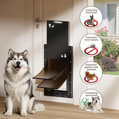 XL Dog Door for Door, Never Rust Plastic Extra Large Doggy Door for Interior and Exterior Doors, X Large Pet Door with 2 Magnetic Flaps, Closing Panel, Dog Doors for Pets Up to 220LB