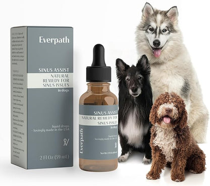 Everpath Sinus Support for Dogs - 2 Fluid Ounces/60mls | USA Made | Supports Sinus Health and Relief | Relief for Allergies, Congestion & Acute Sinusitis | Natural Solution for Pets