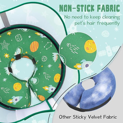 Elevated Inflatable Dog Cone Collar to Stop Licking, Dog Donut Collar After Surgery, Soft Pet Cone Alternative for Small Medium Large Dogs