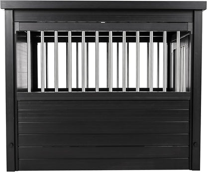New Age Pet ECOFLEX InnPlace Dog Crate & End Table, Indoor Furniture Style Pet Kennel for Small, Medium, Large & XL Dogs, Durable Composite, Espresso Black, Medium