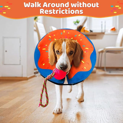 Gimars Large Inflatable Dog Cone Alternative Dog Donut Collar After Surgery, Soft Neck Pillow Recovery Cone, Elizabethan Collar Alternative for Medium and Large, L Neck:12"-18"