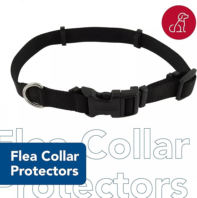 Coastal Pet SecureAway Collar Protector for Flea Collars - Adjustable pet Accessory - Protective Flea Collar for Dogs & Puppy - Black - 1" x 14-20"