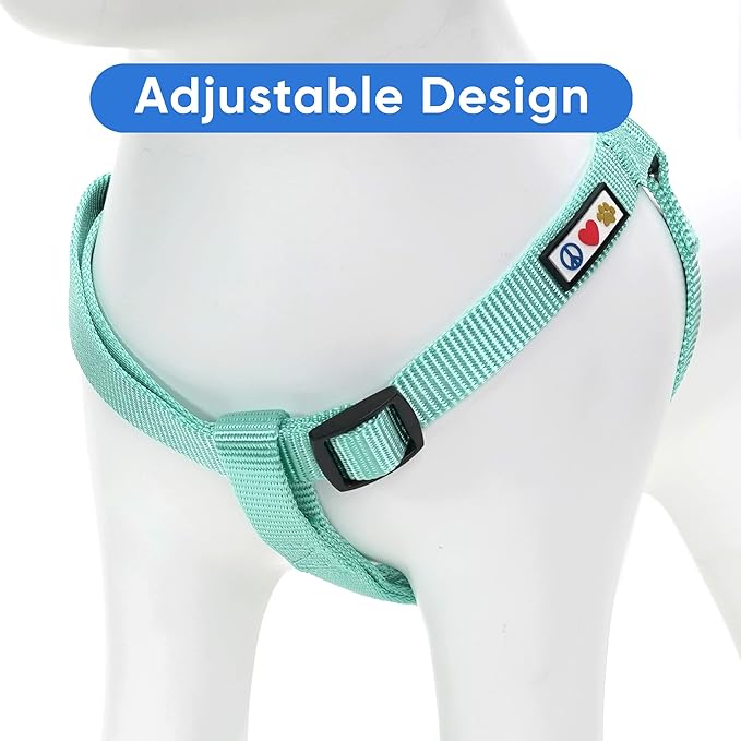 Pawtitas Solid Step-in Dog Harness – Adjustable No-Pull Vest for Puppies to Seniors, Safe & Comfortable XS Teal