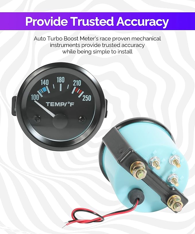 RACOONA 2" 52mm Water Temp Gauge,100-250℉ Water Temperature Gauge,Car Accessories Car Water Temp Gauge Meter with LED Backlight,Water Temp Thermometer Meter Kit for Car Truck Vehicle Automotive Boat