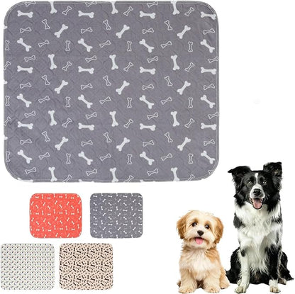Pet Pee Pad,Pee Pads for Dogs with Pheromones,Washable Reusable Puppy Training Pads with 4-Layer Leak Protection,Easy to Clean,Odor Control, and Non-Slip Base (Grey)