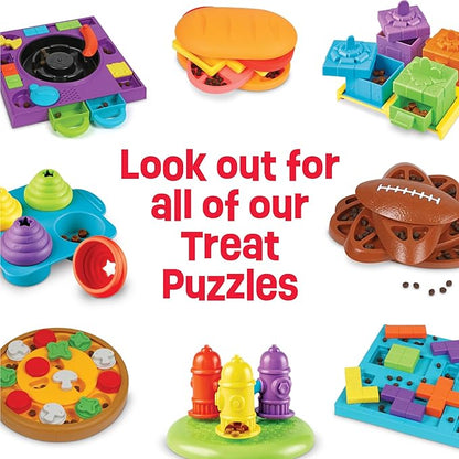 Brightkins Pizza Party! Treat Puzzle - Interactive Dog Toys, Dog Puzzle Toy and Slow Feeder, Enrichment Feeder for Dogs and Cats, Puppy Toys to Keep Them Busy, Cat Enrichment Puzzles