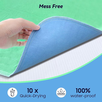 FYGRIP 4 Pack 36” x 36” Extra Heavy Absorbency Washable Underpads, Waterproof Quick Drying Nursing Incontinence Reusable Washable Bed Pee Pads for Dogs, Diaper Changing & Adults, Green