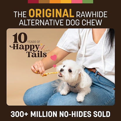 Earth Animal No Hide Stix - Long Lasting Rawhide Free Small Dog Chews Sticks, Peanut Butter - 20 Count Value Pack