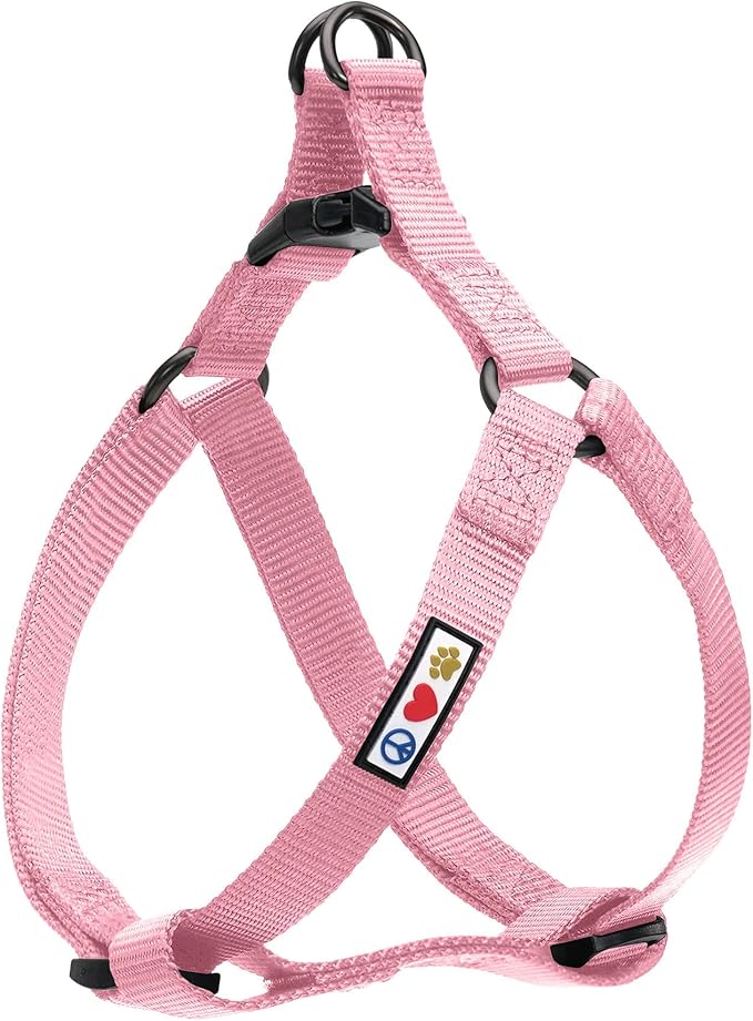 Pawtitas Solid Step-in Dog Harness – Adjustable No-Pull Vest for Puppies to Seniors, Safe & Comfortable M Millennial Pink