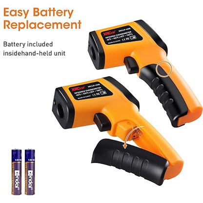Infrared Thermometer Gun -58°F to 788°F, Laser Temperature Gun with Adjustable Emissivity, Non Contact Laser Thermometer for Cooking/BBQ/Pizza Oven/Grill & Engine - Heat Temperature Gun