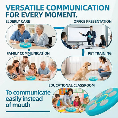 Six-in-One Voice Recording Button, Dogs cat Talk& Speaking Buttons for Communication Pet Animal Training Buzzers, Classroom Fluent Answer 30 Second Record & Playback, Funny Gift for Study Office Home