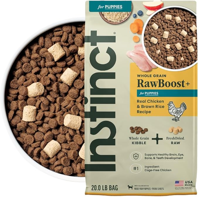 Instinct RawBoost Puppy, Natural Dry Dog Food with FreshDried Raw, Whole Grain Recipe - Real Chicken & Brown Rice, 20 lb. Bag
