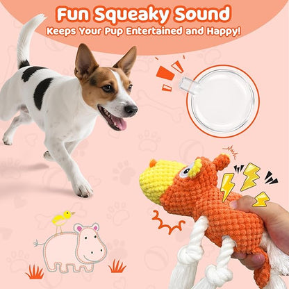 TOOPTATE Squeaky Dog Toys - Plush Dog Toy for Small, Medium, and Large Dogs, Great for Tug-of-War and Playtime