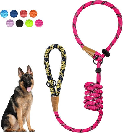 lynxking Slip Lead Dog Leash Reflective, Heavy Duty Comfortable Strong Rope for Large Medium Small Dogs No Pull Pet Training (Pink, 2PCS Large 1/2in x 6ft)