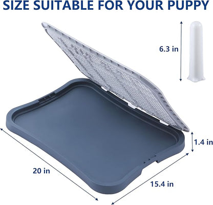 Pee Pad Holder, Indoor Potty Tray for Puppy and Small Size Dog with Pee Wall, Non-Skid Feet, 20 * 15.4 * 1.4 inch (Large)