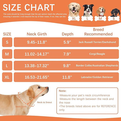 ASENKU Dog Cone Collar, Soft Adjustable Cone for Dogs to Stop Licking, Lightweight Recovery Dog Cone After Surgery, Pet E-Collar for Small, Medium & Large Dogs(Orange, M)