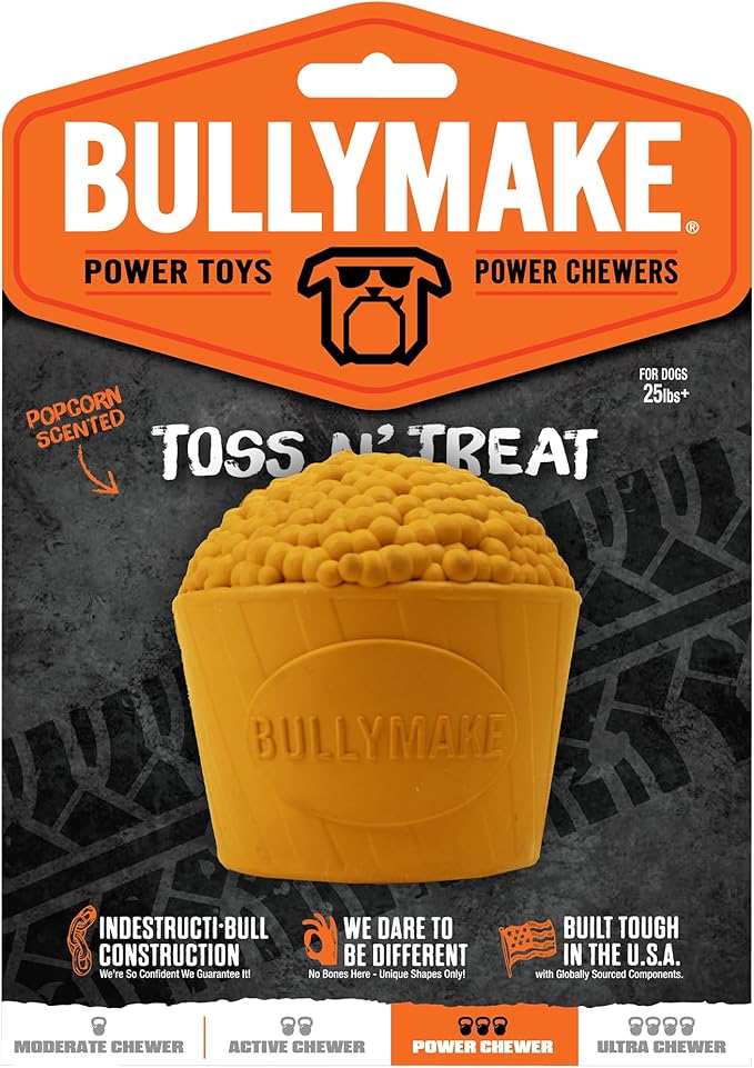 BULLYMAKE Toss N Treat Yellow Popcorn - Popcorn Scent