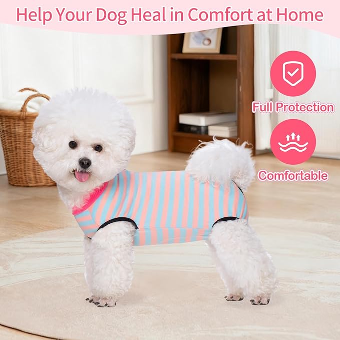 Coppthinktu Dog Surgery Recovery Suit for Dogs Cat Dog Onesie, Dog Recovery Suit Female for Small Medium, Pet Surgical Neuter Post-Surgery Suit E-Collar Alternative Anti Licking Abdominal Wounds