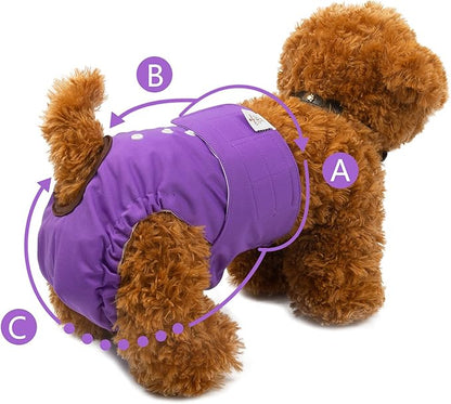 CuteBone Dog Diapers Female Washable Small Medium Large 3 Pack Reusable Doggie Diapers Puppy Period Pants for Doggy Heat Cycle Peeing