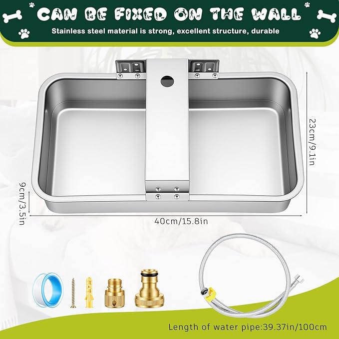 Willinglong 2 Pcs Automatic Dog Feeders for 2 Dogs and 1 Water Dispenser 25 Pound Large Breed Gravity Food Feeder Dispenser 2.2 Gallon Automatic Pet Waterer for Large Breed Cats Pets Livestock Chicken