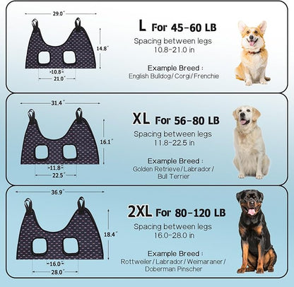 Supet Dog Grooming Hammock Harness for Dogs Cats, Relaxation Pet Nail Clipper Hammock, Restraint Dog & Large Animal Leashes Sling for Groomingk for Nail Trimming (Black Currant, L)