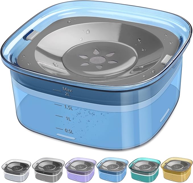 UPSKY 70oz Dog Water Bowl 2L No Spill Dog Bowls Large Capacity Spill Proof Slow Water Feeder, No Splash Dog Bowl Pet Water Dispenser Vehicle Carried Travel Slow Drinking Bowls for Messy Drinkers, Cats