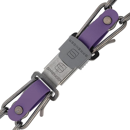 Herm Sprenger Black Stainless Steel Dog Collar with Quick Release ClicLock Buckle O-Ring Biothane Insert Training Collar Made in Germany (Violet Purple, 25in x 4.0mm(Neck Size up to21-22in))